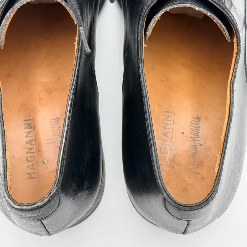 Magnanni for Neiman Marcus Black Leather Oxfords 11 M